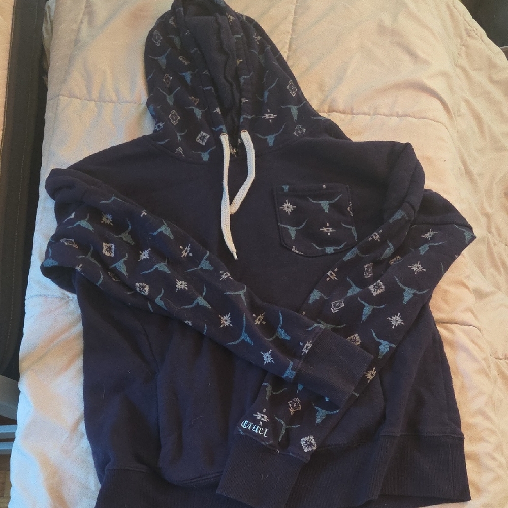Cruel Girl Navy Off-the-Shoulder Sweater